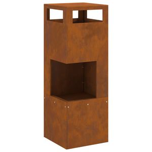 vidaXL Eldstad Brun 35 x 35 x 100 cm Stål