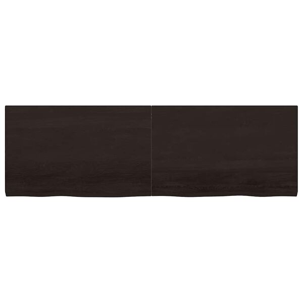 vidaXL B&auml;nkskiva badrum m&ouml;rkbrun 160x50x(2-4) cm behandlat massivt tr&auml;