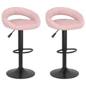 vidaXL Barstolar 2 st rosa sammet