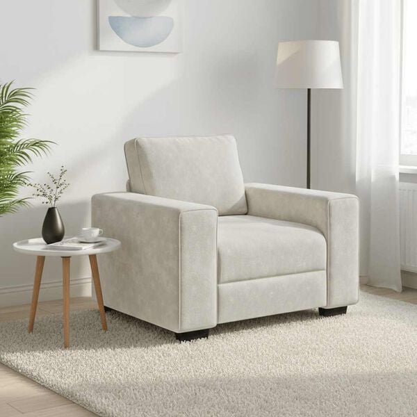 vidaXL Soffstol gr&auml;ddvit 100x77x82 cm sammet