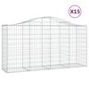 vidaXL Gabioner b&aring;gformade 15 st 200x50x100/120 cm galvaniserat j&auml;rn