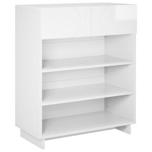 vidaXL Skosk&aring;p 73 x 38 x 87,5 cm Konstruerat tr&auml; Vit h&ouml;gglans