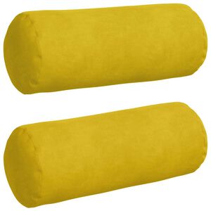 vidaXL Bolsterkuddar 2 pcs Gul &Oslash; 15 x 40 cm Kordread tyg