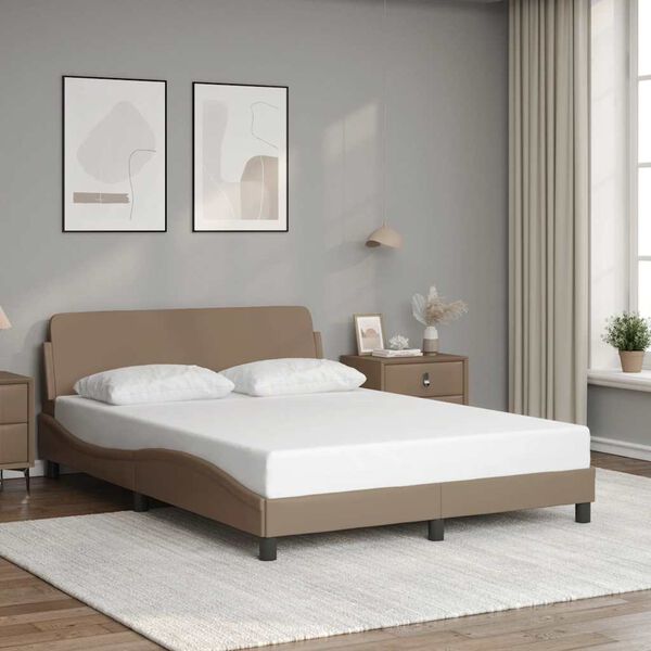 vidaXL Bed Frame "Dover" Cappuccino 120x200 cm Faux Leather