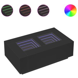 vidaXL Soffbord med Infinity LEDs svart 116x69x40 cm