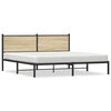 vidaXL Sängram utan madrass metall sonoma-ek 160x200 cm