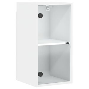 vidaXL Sidosk&aring;p med glasd&ouml;rrar vit 35x37x68,5 cm