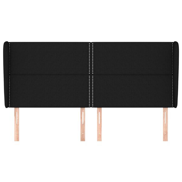 vidaXL S&auml;nggavel med kanter svart 203x23x118/128 cm tyg