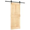vidaXL Skjutd&ouml;rr Naturlig och svart 85 x 210 cm Massiv furutr&auml;d&ouml;rr