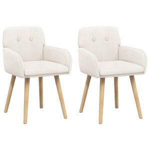 vidaXL Matstolar 2 st Boucl&eacute; Gr&auml;ddvit 59 x 57 x 85 cm