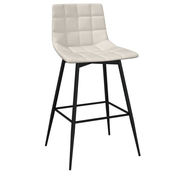 vidaXL Barstolar 2 st gräddvit sammet