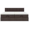 vidaXL Ottoman sängram med madrasser mörkbrun 180x200 cm tyg