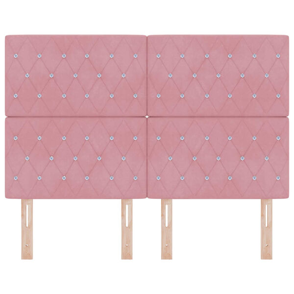 vidaXL Huvudgavel med huvudgavel Rosa 144 cm Konstl&auml;der