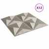 vidaXL V&auml;ggpaneler 12 pcs Origami Betong 50 x 50 cm XPS Skum