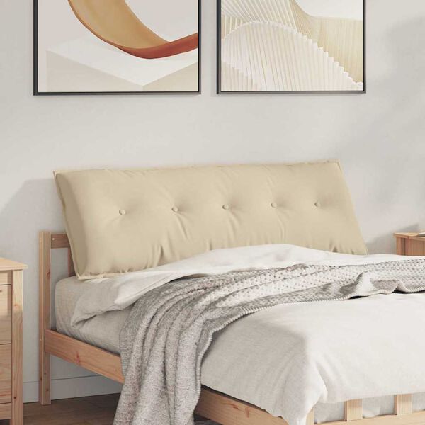 vidaXL Ryggkudde Kr&auml;m 140 x 50 cm Mikrofiber Tyg