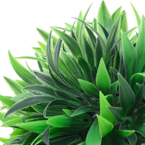 vidaXL Plastkulor av buxbom med LED-lampor 4 st gröna 15 cm