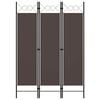 vidaXL Rumsavdelare 3 paneler brun 120x180 cm