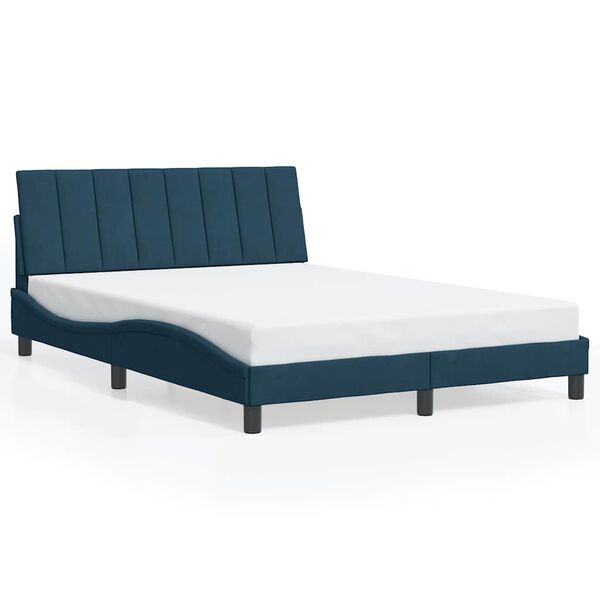 vidaXL Bed Frame without Mattress "Hanko" Blue 120x200 cm Velvet