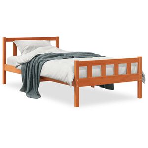 vidaXL S&auml;ngram utan madrass vaxbrun 75x190 cm massiv furu