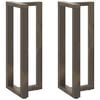 vidaXL Barbordsben T-formade 2 st svarta 50x35x(100-101) cm st&aring;l