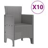 vidaXL Trädgårdsmöbelset 11 pcs Ljusgrå Polypropylen