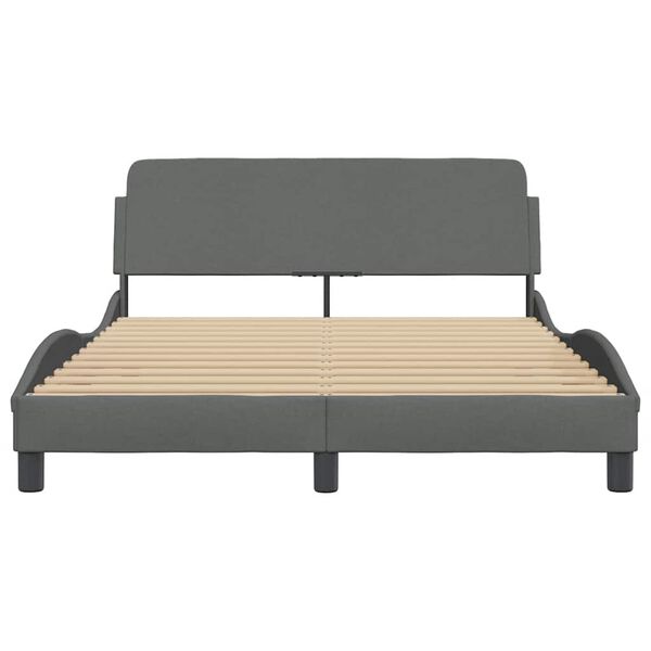 vidaXL Bed Frame "Dover" Dark Grey 140x200 cm Fabric