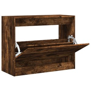vidaXL Skohylla r&ouml;kf&auml;rgad ek 80x34x63 cm konstruerat tr&auml;