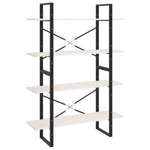 vidaXL Bokhylla 4 hyllplan vit 100x30x140 cm massiv furu