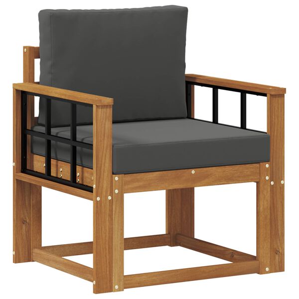 vidaXL Utomhussoffa Massivt akaciatr&auml; och polyester Naturf&auml;rg