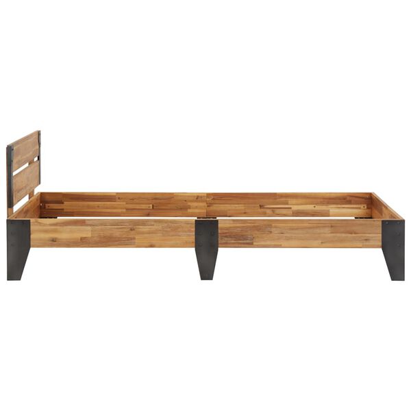 vidaXL Sängram massivt akaciaträ med borstad yta 90x200 cm