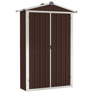 vidaXL Tr&auml;dg&aring;rdsskjul brun 116x45x175 cm galvaniserat st&aring;l