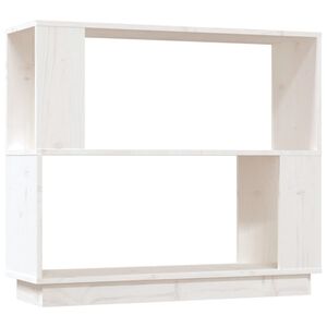 vidaXL Bokhylla/rumsavdelare vit 80x25x70 cm massiv furu
