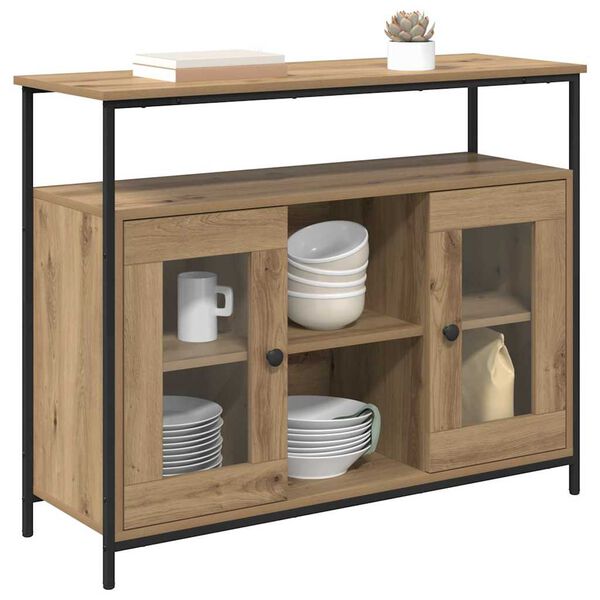 vidaXL Sideboard Artisan Ek 100 x 35 x 80 cm Konstruerat tr&auml;