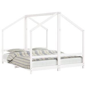 vidaXL S&auml;ngram f&ouml;r barns&auml;ng vit 2x(80x200) cm massiv furu