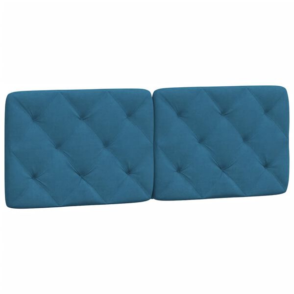 vidaXL Headboard Cushion Blue 120 cm Velvet