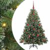 vidaXL Konstgjord julgran med 150 LED-lampor Gr&ouml;n 120 cm PE och PVC