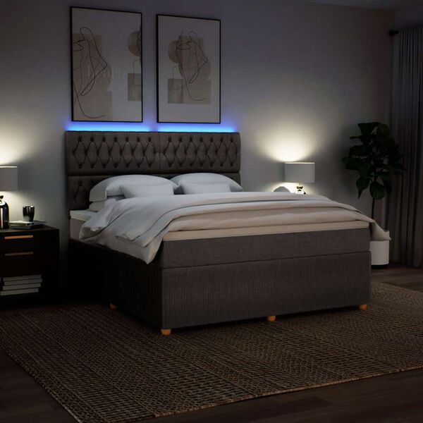 vidaXL Rams&auml;ng med madrass taupe 180x200 cm tyg