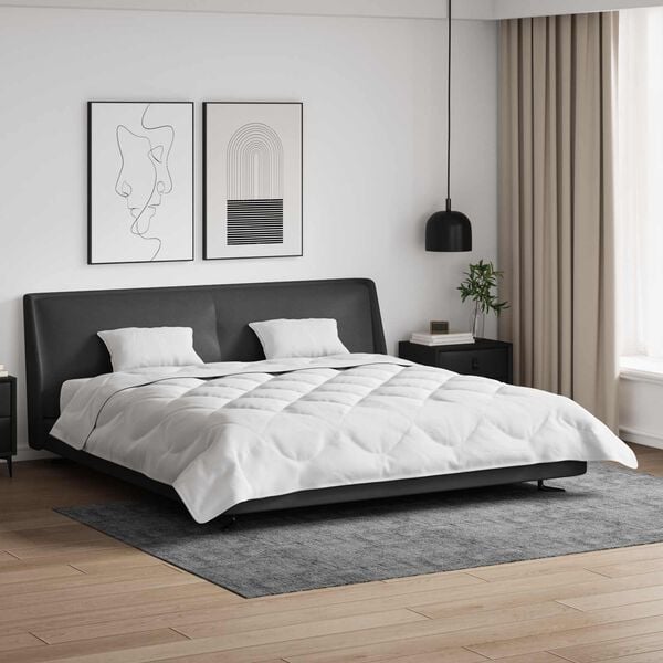 vidaXL Dunt&auml;cke med kudde 3 pcs Vit Mikrofiber