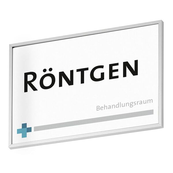 MOEDEL D&ouml;rrskylt Madrid A6 silver