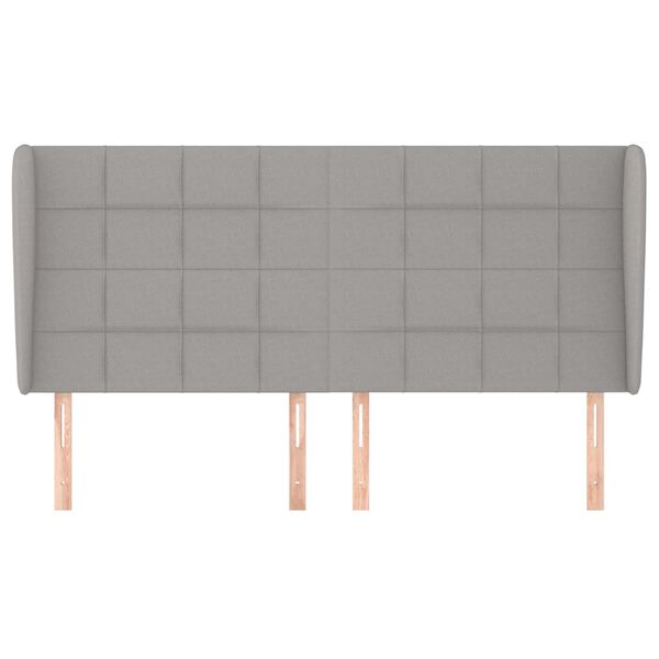 vidaXL S&auml;nggavel med kanter ljusgr&aring; 163x23x118/128 cm tyg