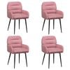 vidaXL Matstolar 4 st Sammet Rosa 59 x 59,5 x 90 cm