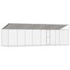 vidaXL Hundbur med tak Silver 800 x 200 x 258 cm St&aring;l och PE