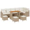 vidaXL Tr&auml;dg&aring;rdsoffset med kudde 10 pcs Beige konstrotting