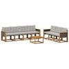 vidaXL Utomhussoffset med kudde 8 pcs Naturlig och ljusgr&aring;