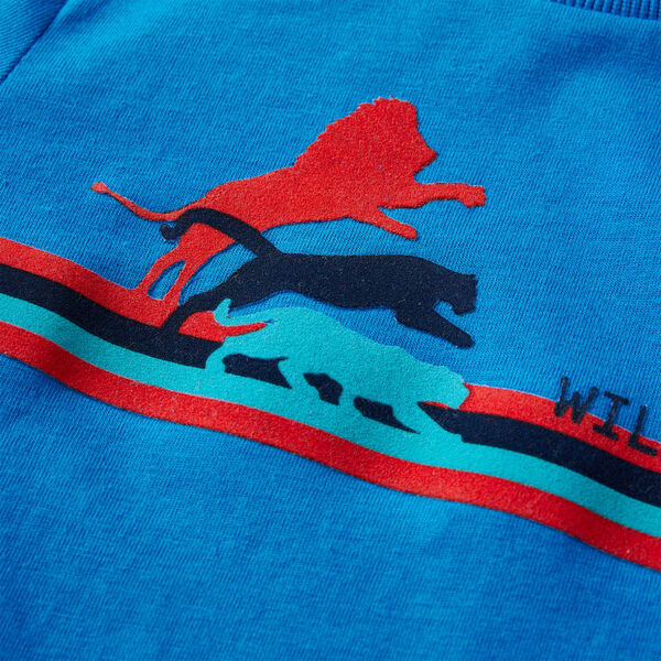 T-shirt med l&aring;nga &auml;rmar f&ouml;r barn koboltbl&aring; 140