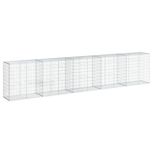 vidaXL Gabionkorg med skydd 500x50x100 cm galvaniserat j&auml;rn