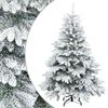 vidaXL Konstgjord Vikbar Julgran Sn&ouml; Flocked med stativ Vit 120 cm