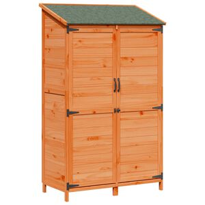 vidaXL Tr&auml;dg&aring;rdshus med tak Brun 106,5 x 56 x 176 cm Massivt Furu