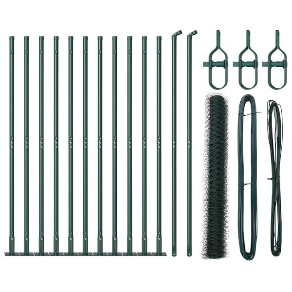 vidaXL St&auml;ngselstolpe Gr&ouml;n 25 x 0,8 m (36 mm n&auml;t) St&aring;l och PVC