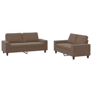 vidaXL Soffgrupp 2 delar brun tyg